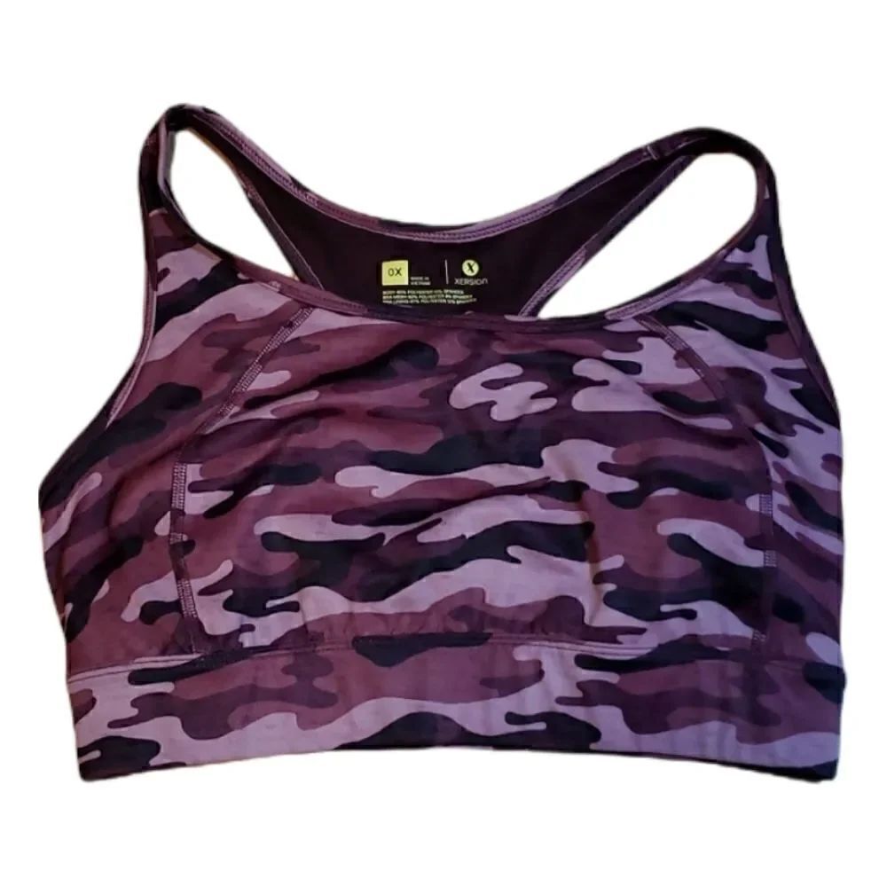 Xersion Sports Bra, Purple camo